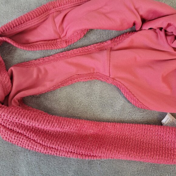 Time Tru Womens Swim Bikini Bottom 1X 16W 18W Plus Pink Crinkle Comfy PIN64E - Picture 7 of 8